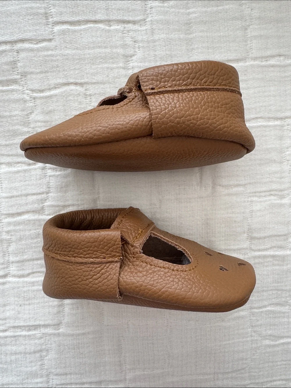 BirdRock Baby Girl Leather Mary Janes - Brown/Heart Cutouts, Size 4